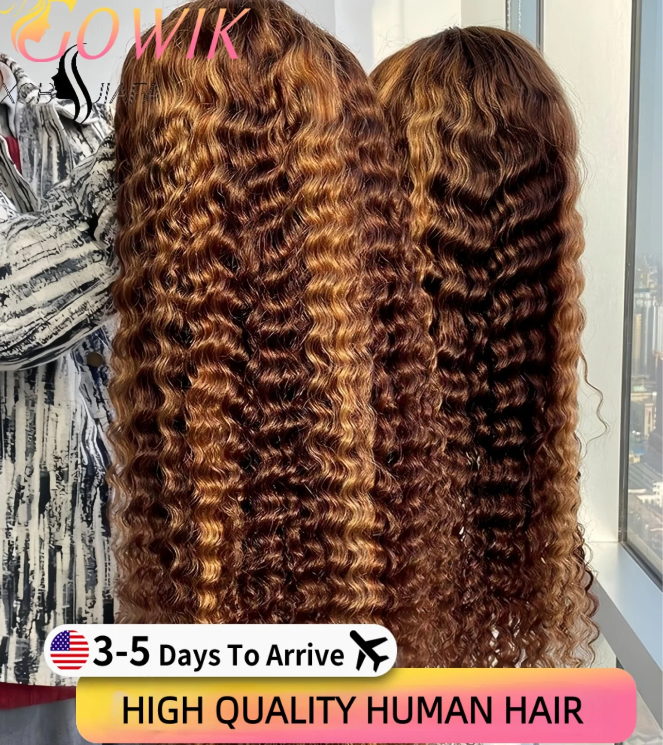 

250 Density Highlight Ombre Curly 13x6 Lace Frontal Wig Human Hair 13x4 Deep Wave Lace Front Wig Brazilian Wigs Original Colored