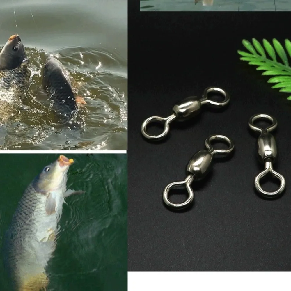 

50pcs Japanese-style Fishing Snap Connector Solid Ring 360 Degree Rotation Fishing Rolling Swivel Copper Swivel Ring