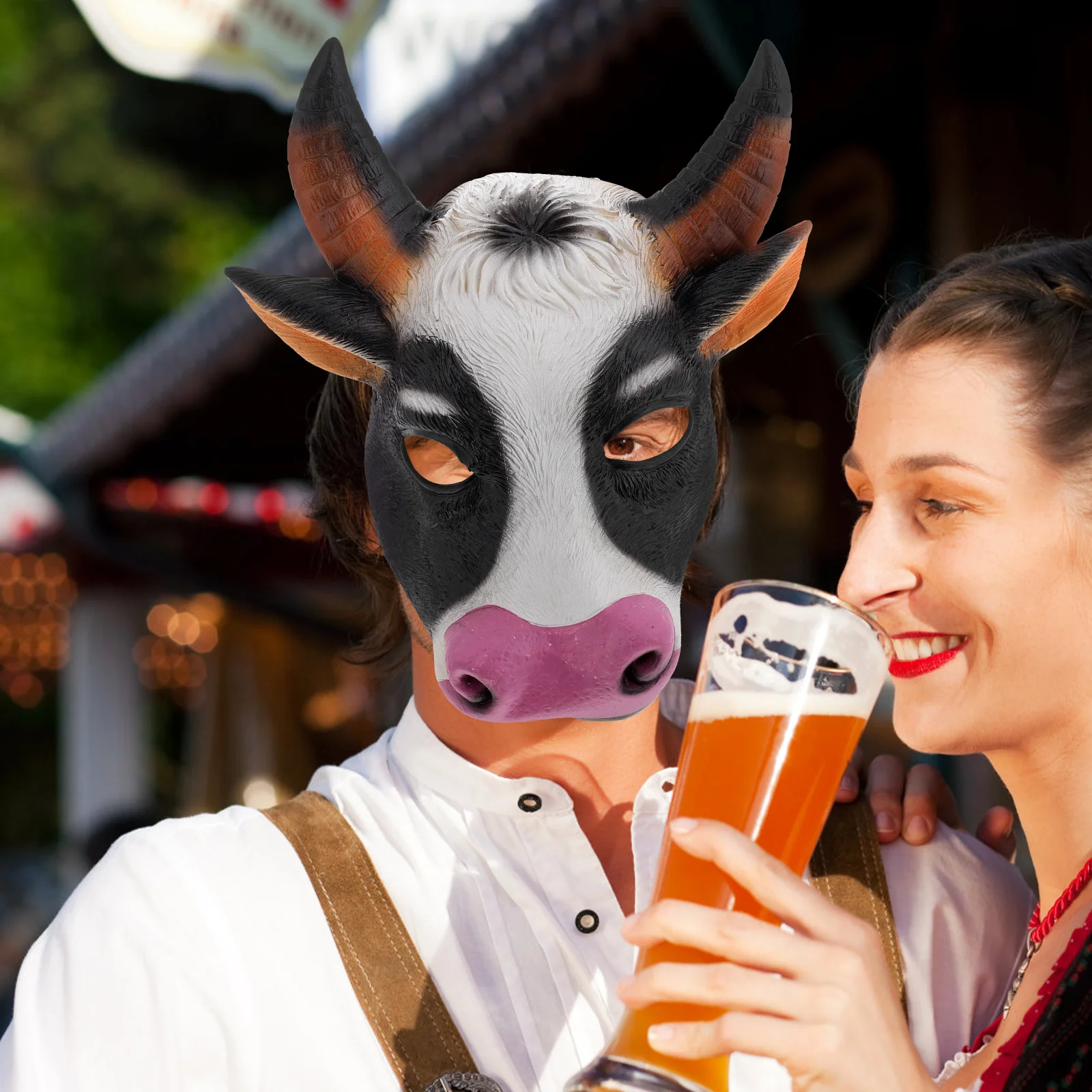 

Cow Animal Mask Full Head Realistic Headgear for Halloween Masquerade Cosplay Party Funny Costume Accessory Halloween Cow Masks