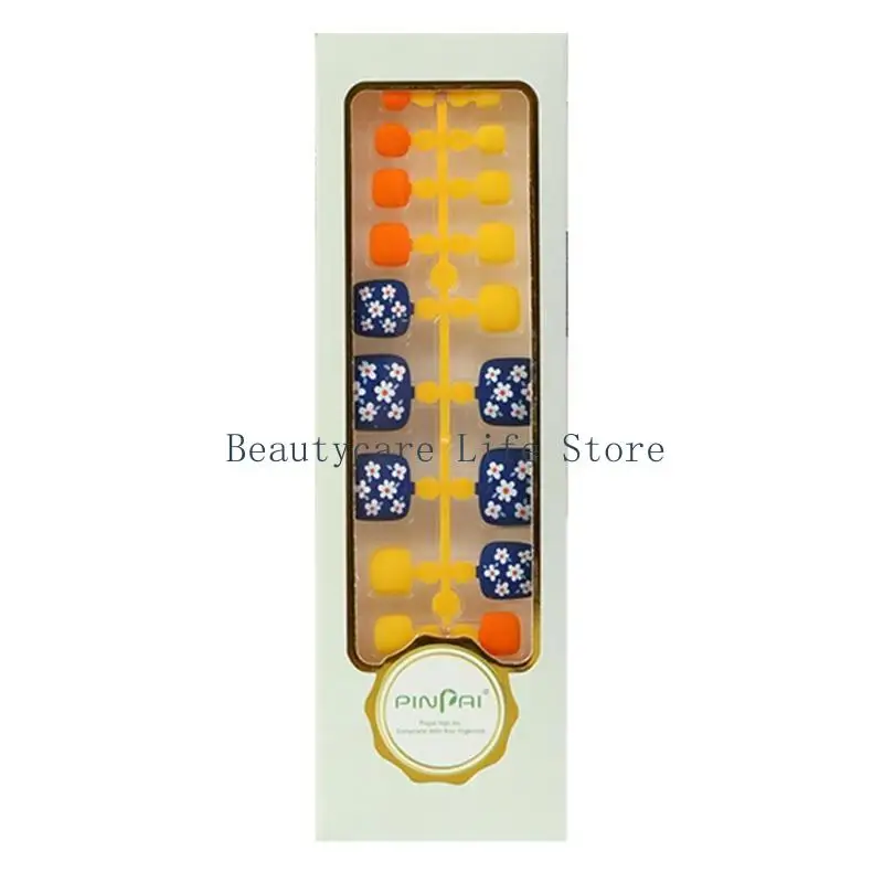 

652C False Toenails With Designs Press On Toenail Tips For Girls with Solid