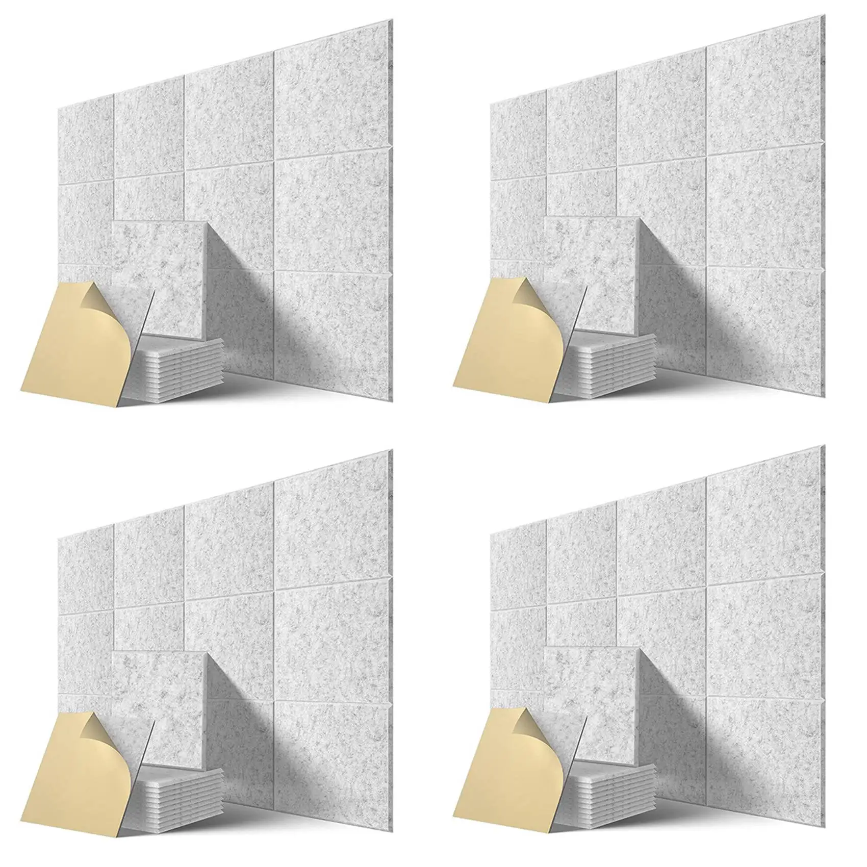 

Self-Adhesive Acoustic Panels 48 Pack,12 x 12 x 0.4 Inch Sound Proof Padding,Sound Absorbing Panel for Home ,Grey