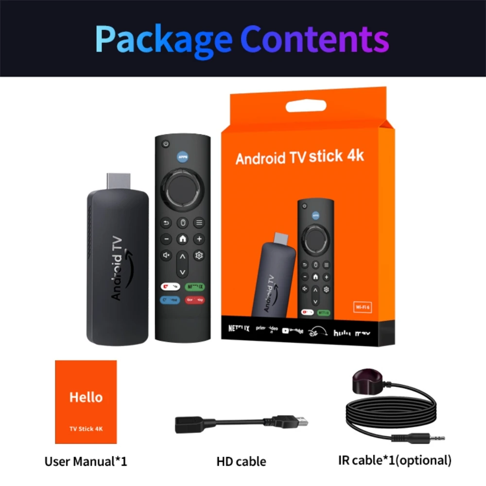 Smart TV Stick Con Android 13, 4K, Bluetooth, WiFi E Telecomando Vocale – 2GB RAM + 16GB ROM