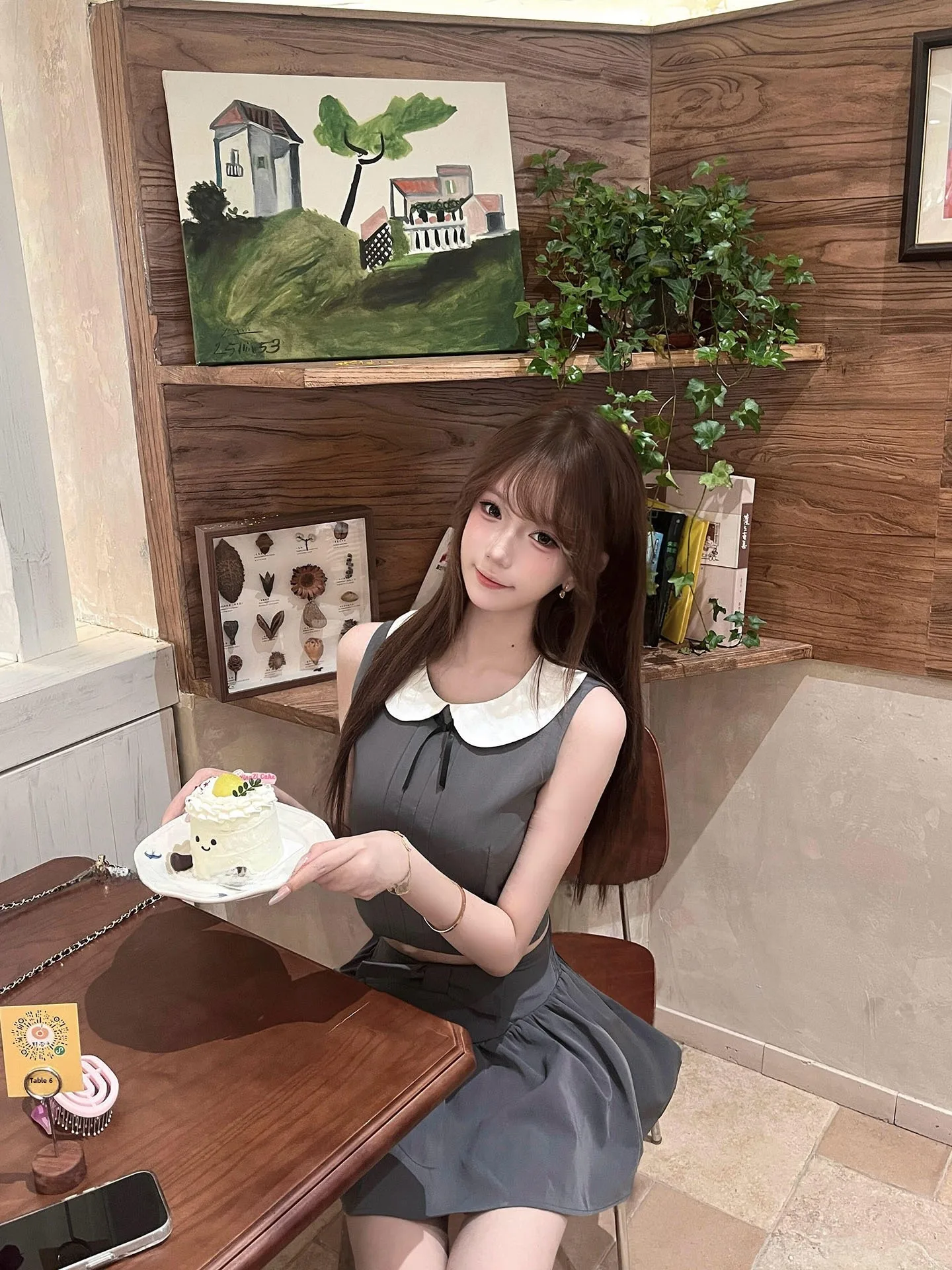 

Sweet Princess Style Doll Collar Vest Skirt Set Women Summer Waist Cinched Two Piece Set Very Attractive Fashionable Ensemble