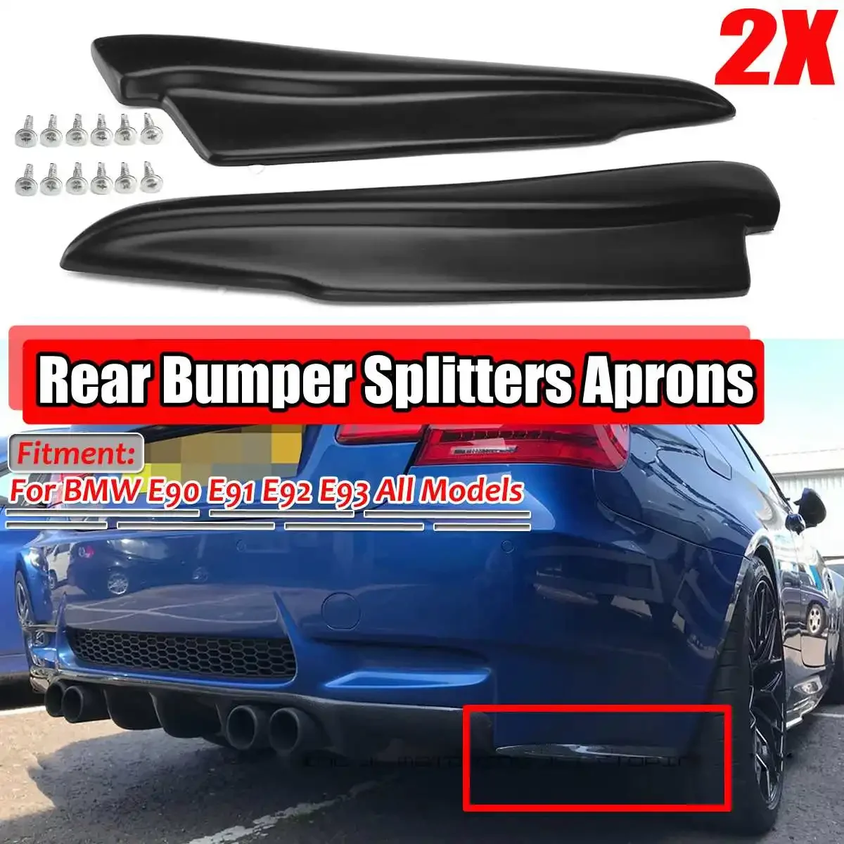 A Pair 42cm Universal Car Rear Bumper Lip Diffuser Guard Deflector For BMW E90 E91 E91 E92 For AUDI A6 A7 A8 For Ford For Focus