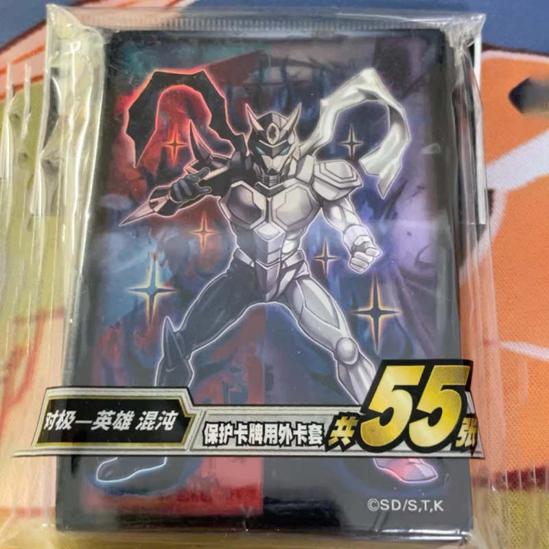 حار 55 قطعة YuGiOh الرسمية مبسطة الصينية بطل الفوضى حافظة بطاقات 63x90 مللي متر TCG لعبة حامي للأطفال أنيمي جمع هدية