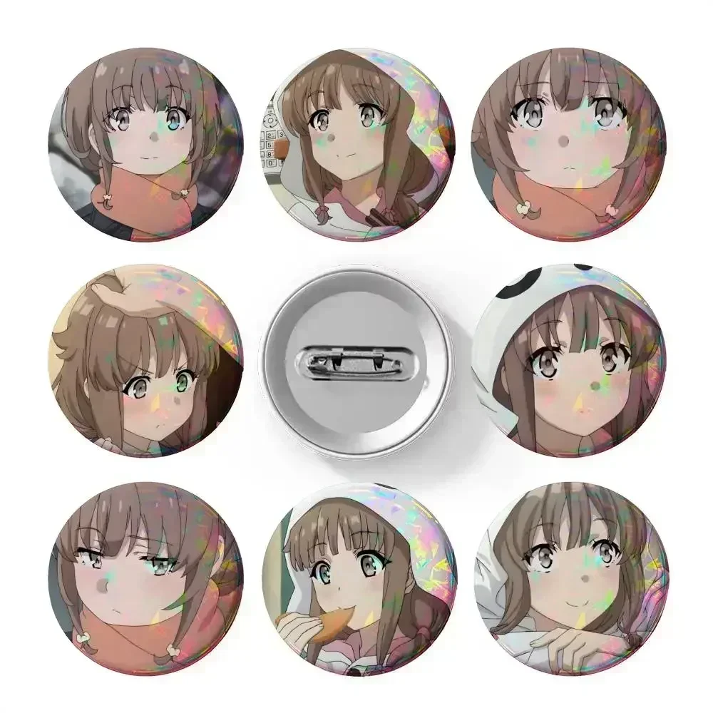 Anime Rascal Does Not Dream of Bunny Senpai Kaede Azusagawa Badges Button Round Creative Pin Brooch Badge Bag Decor Accessories