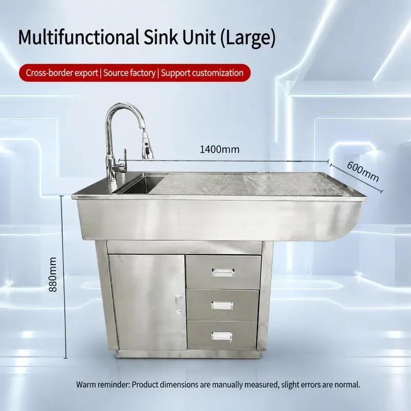 304 Stainless Steel Grooming Table for Cats and Dogs Pet Washing and Planing Station Veterinary Treatment Surface