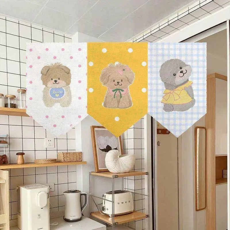 VIKAMA Triangle Bunting Puppy Birthday Pennant Flags Banner for Party Home Decor Cute Dog Theme Bunting Garland Hanging