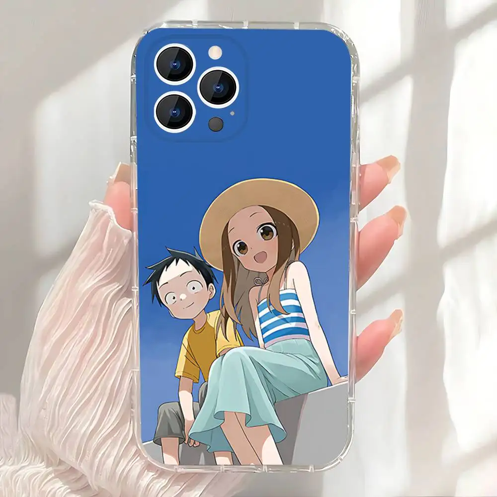 K-Karakai Jozu no t-Takagi San Handyhülle für iPhone 17,16,15,14,13,12,11 Pro,Max,Plus,X,XS,XR,SE4,E Mini Transparent Soft Cover