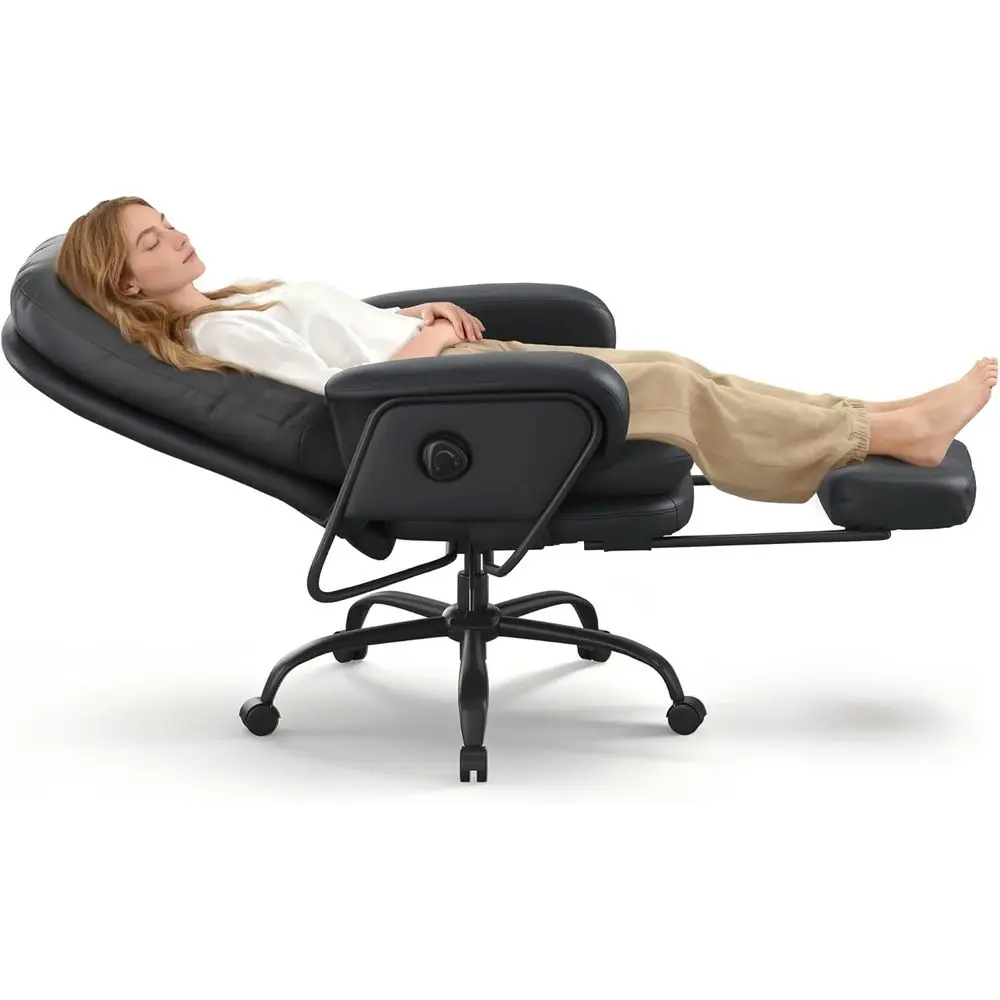 

Ergonomic Office Chair with Footrest High Back Desk Chairs Indoor Lounge Chair with Wheels 90-165° Recline Lumbar Support Pillow