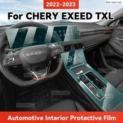 TPU For CHERY EXEED TXL 2022 2023 Transparent Protective Film Car Interior Central Control Navigation Panel Accessories Sticker