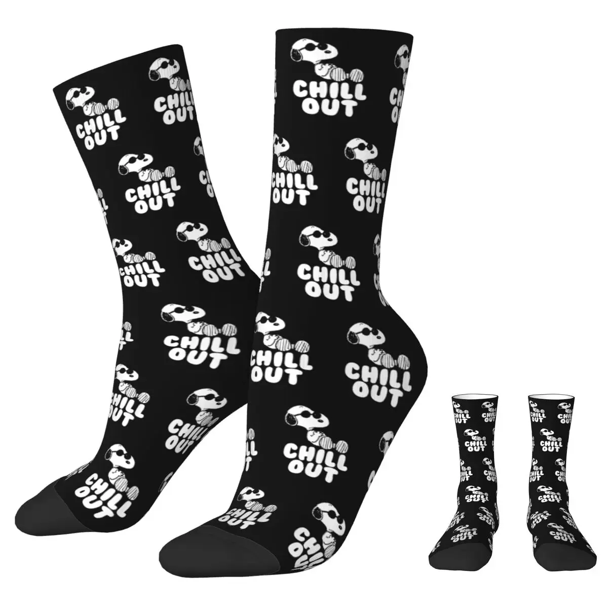 Peanuts Chill Out Snoopy Winter Warm Fashion Men's Women'sSocks Sweat Absorbing Soccer Socks