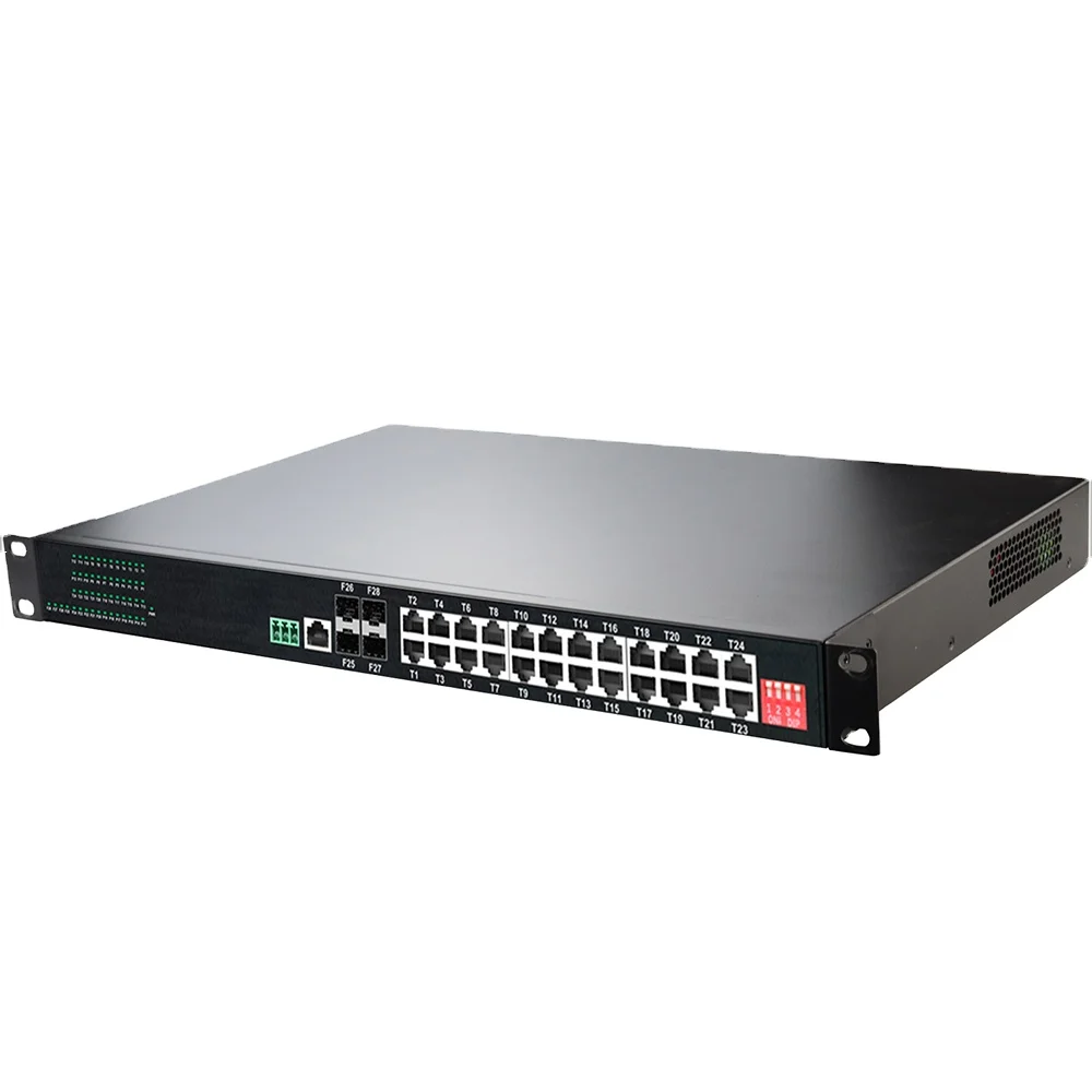 24port 1000Mbps +4 port1000X SFP RJ45 Industria Network Switch with Rackmount Managed Ethernet Switch