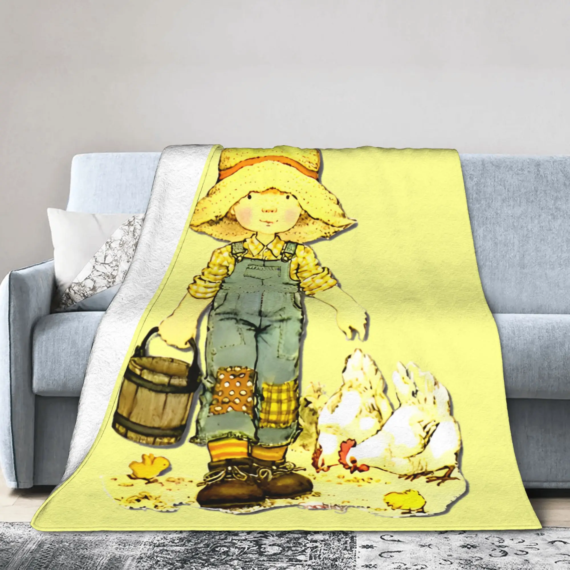 Sarahs Kays Feeding Chickens Blanket Fleece Summer Air Conditioning  Portable Lightweight Thin Throw Blankets for Home Bedspread