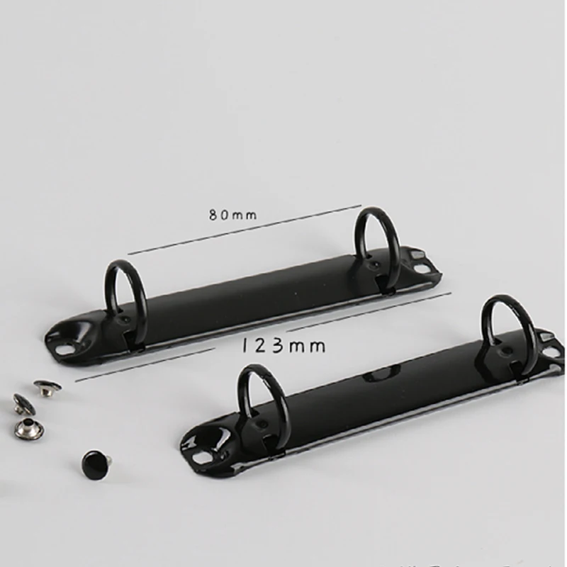 A7 Hardware Accessories Binder Rings Black White Metal Binding Clip Two-hole Loose-leaf Office Folder Travel Notebook Binder