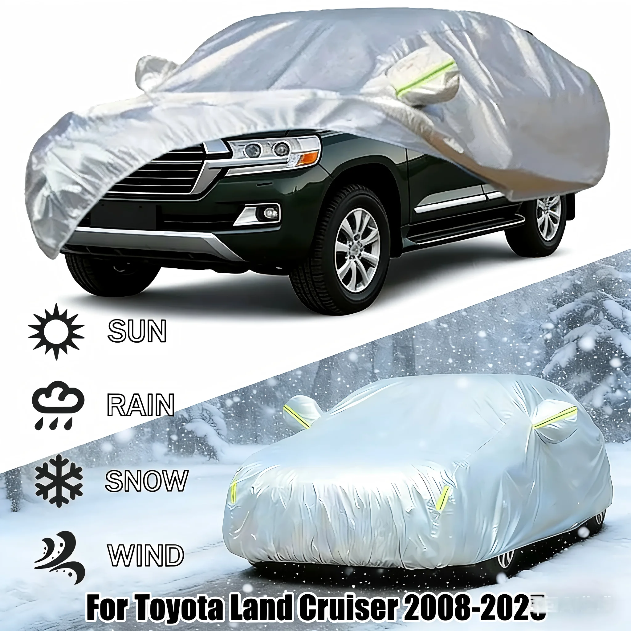 

Customized outdoor car cover suitable for Toyota Land Cruiser 2008-2025 waterproof all-weather car rain and snow sun protection