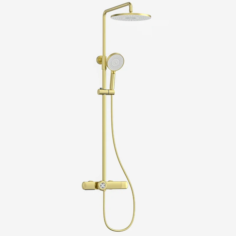 CDBM Sanitary Fixture 73095 Solid Brass Bathroom Shower Set with Sliding Bar, Hot & Cold Water Shower System HST-049H