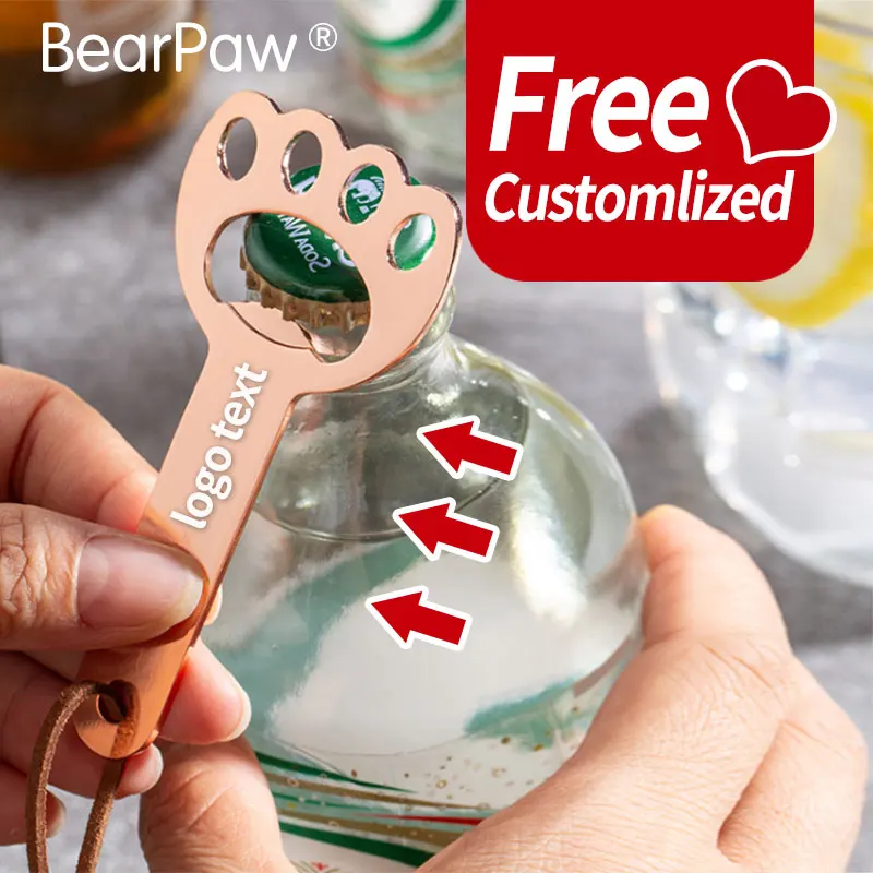 

10 шт., лазерная открывалка для пивных бутылок с кошачьим когтем, бесплатная изготовленная на заказ деревянная открывалка для пивных бутылок, индивидуальный брелок для бутылок