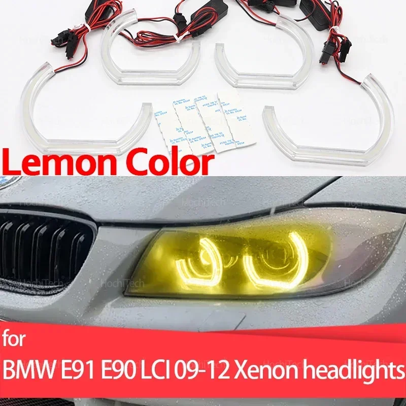 

DRL LED Daytime Running Light New CS CSL Style Lemon Yellow Angel Eyes for BMW 3 Series E91 E90 LCI 2009-2012 Xenon Headlights