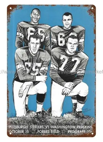 1961 football  vs Redskins Program metal tin sign decor shop sign