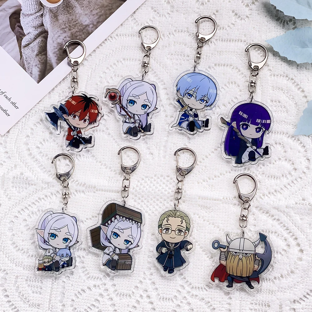 1/8PCS Anime Characters Sousou no Frieren Acrylic Car Keychain Accessories Keyrings Friends Gifts​ Bag Charms​ Backpack Pendant