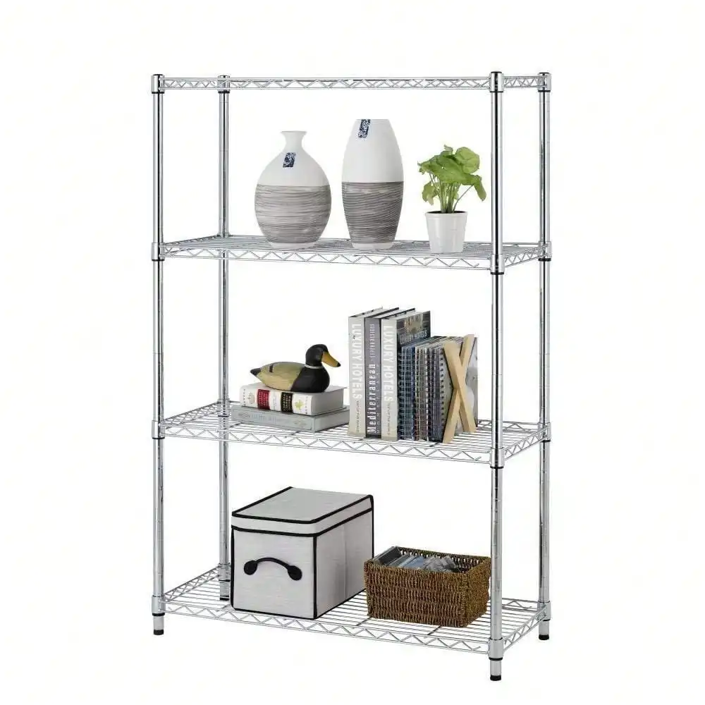 Easy Assembly 4-Layer Chrome Plated Iron Shelf 36