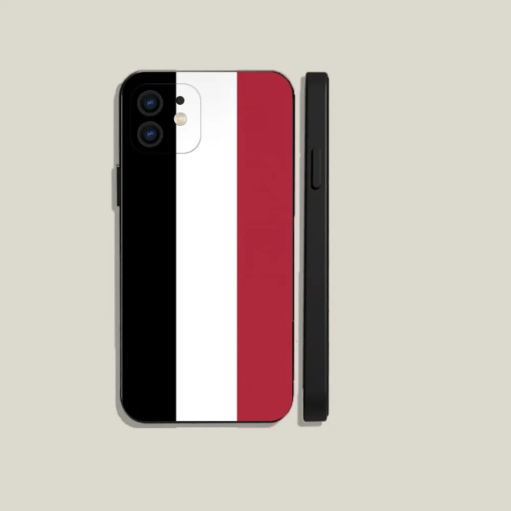 yemen flag Phone Case For iPhone 15,14,13,12,11,Plus,Pro Max,XS,X,XR,SE,Mini,8,7 Soft Silicone Black Cover