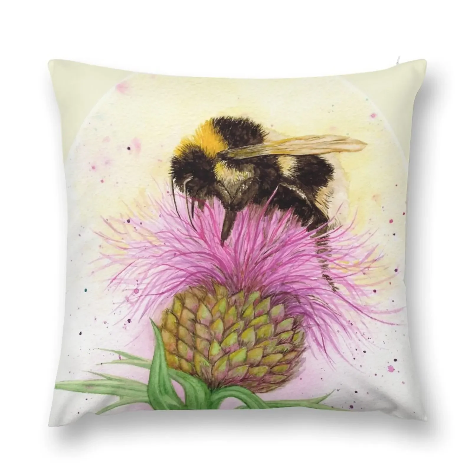 Bee on a Thistle Throw Pillow luxury home accessories ornamental pillows for living room home decor items pillow