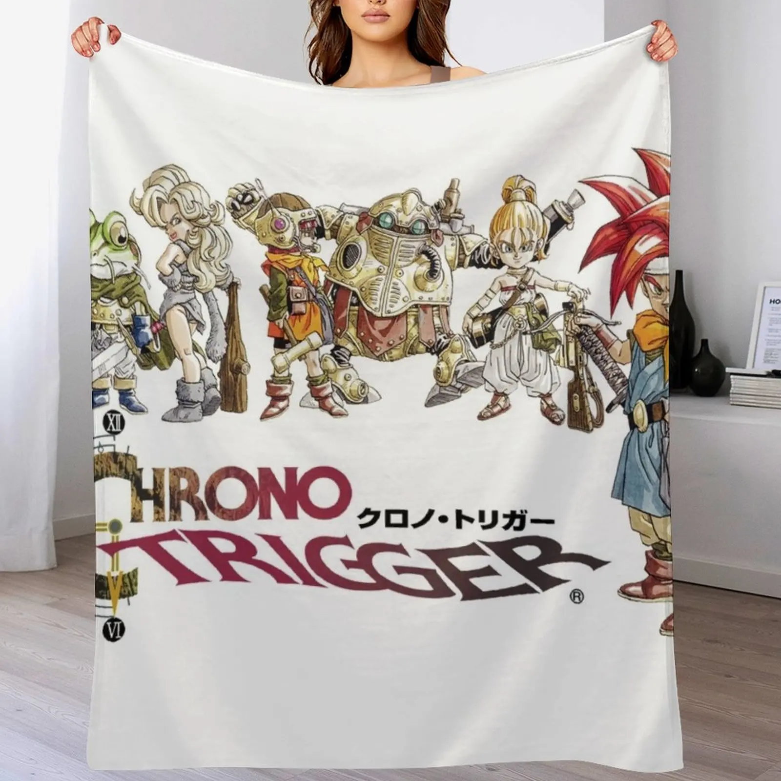 

Chrono Trigger Logo Throw Blanket Decorative Sofa Sofas Thin Vintage Blankets