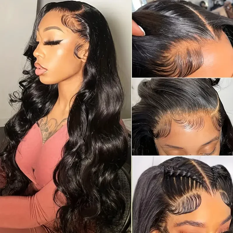 Wig Human Hair 30 36 Inch Body Wave 13x4 Lace Front 200% Density 13x6 Frontal Wig Brazilian PrePlucked Melt Skins Bleached Knots