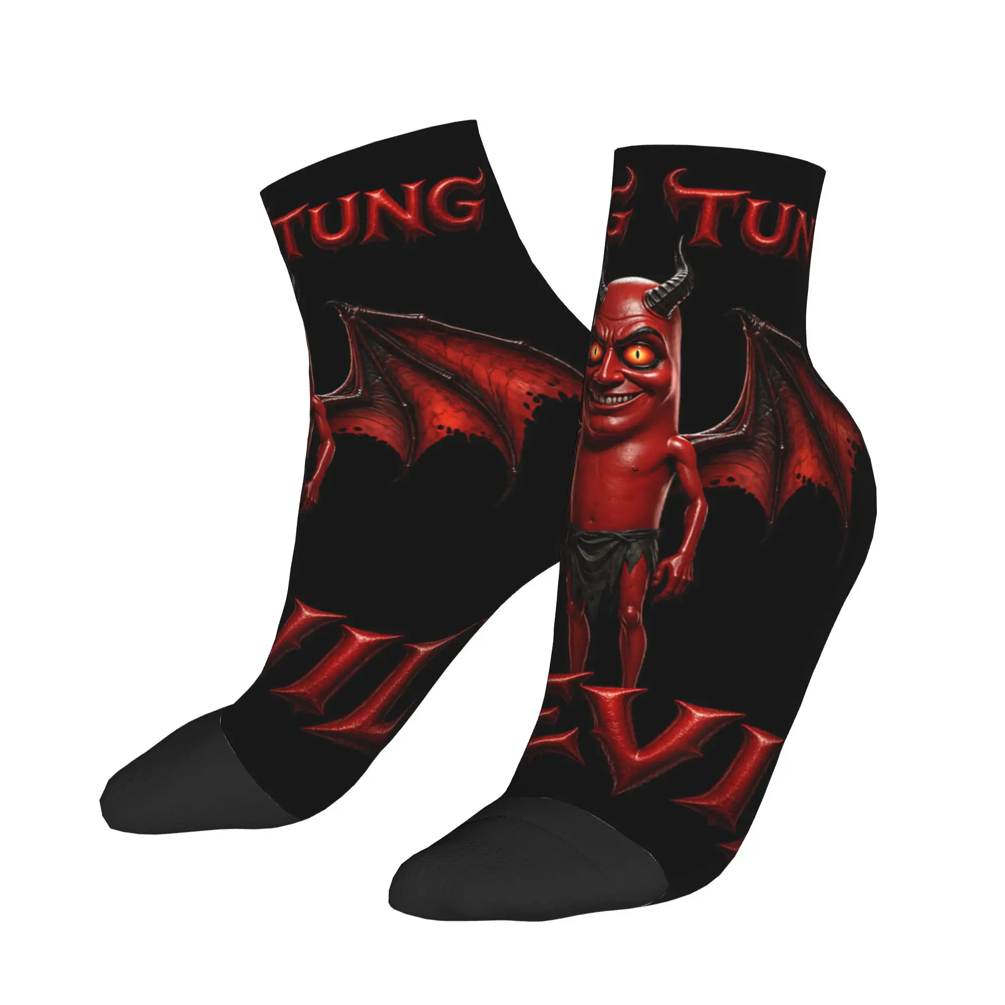 

Ankle Socks For Men's Funny Brainrot Meme Joke Tung Tung Devil Casual Socks Graphic Anti Skid Spring Gothic Skateboard Sock