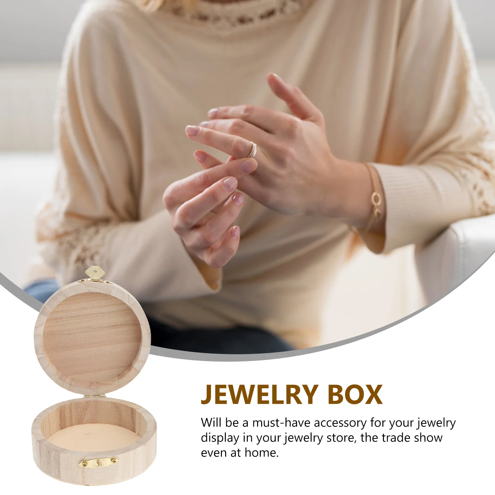 

2Pcs Handmade Wooden Jewelry Box Chic Attractive Appearance Protects Scratches Perfect Gift Friends Families Storage Container