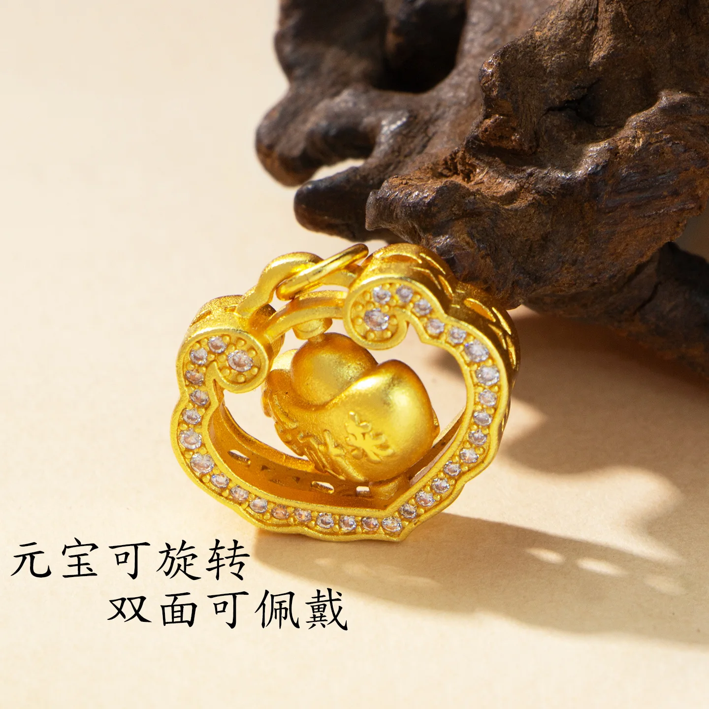 9999 gold point diamond eight directions bring wealth pendant luxury pendant enamel good luck continuous necklace