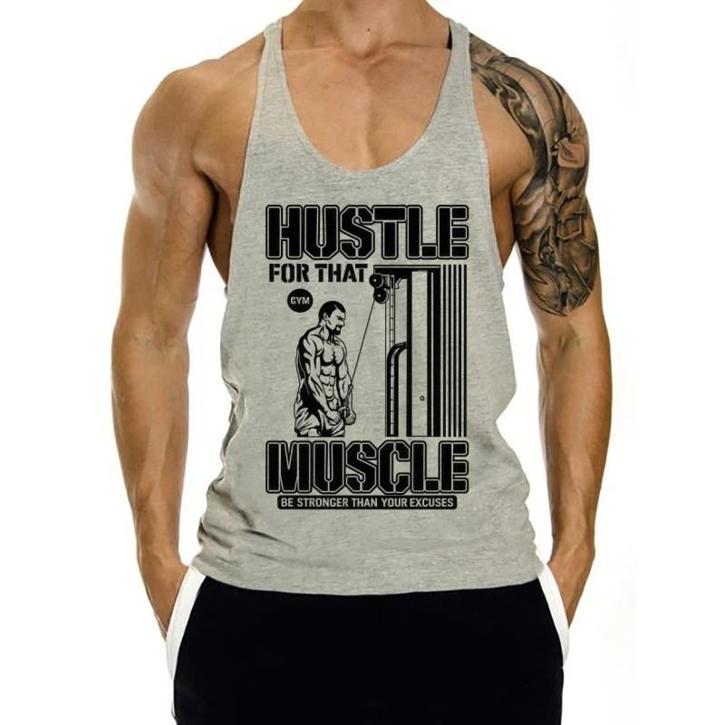 Men's Gym Stringer Tank Top High Stretch Moisture-Wicking Gym Tank, Quick-Dry Slim-Fit Breathable Sleeveless Muscle Vest for Gym