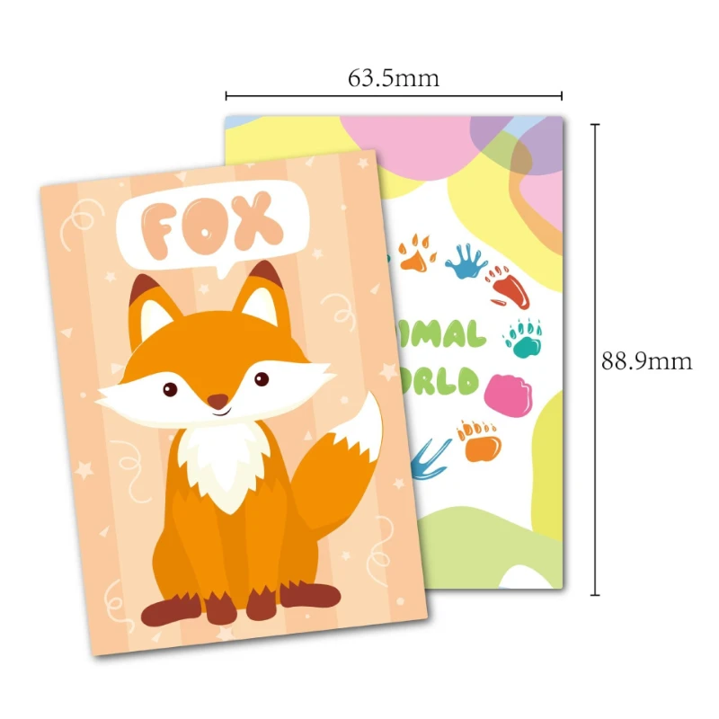 72 Sheets/box of Children's Animal Matching Cards, Learn English Words, Concentration Training, Early Education Learning Cards view 2