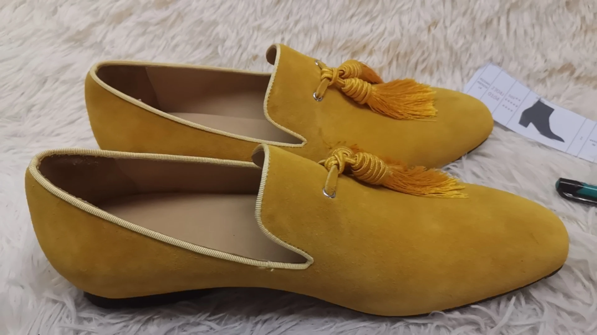 

Yellow Suede Casual Shoes for Men Round Toe Slip On Tassel Loafers Flats Driving Work Shoes Male Single Shoes Spring Autumn