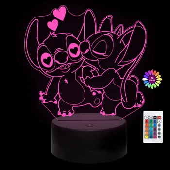 תפר 3d אור הלילה עם שלט רחוק חיישן מגע אינטליגנטי 16 צבעי יום הולדת לחג המולד מתנות לחג המולד