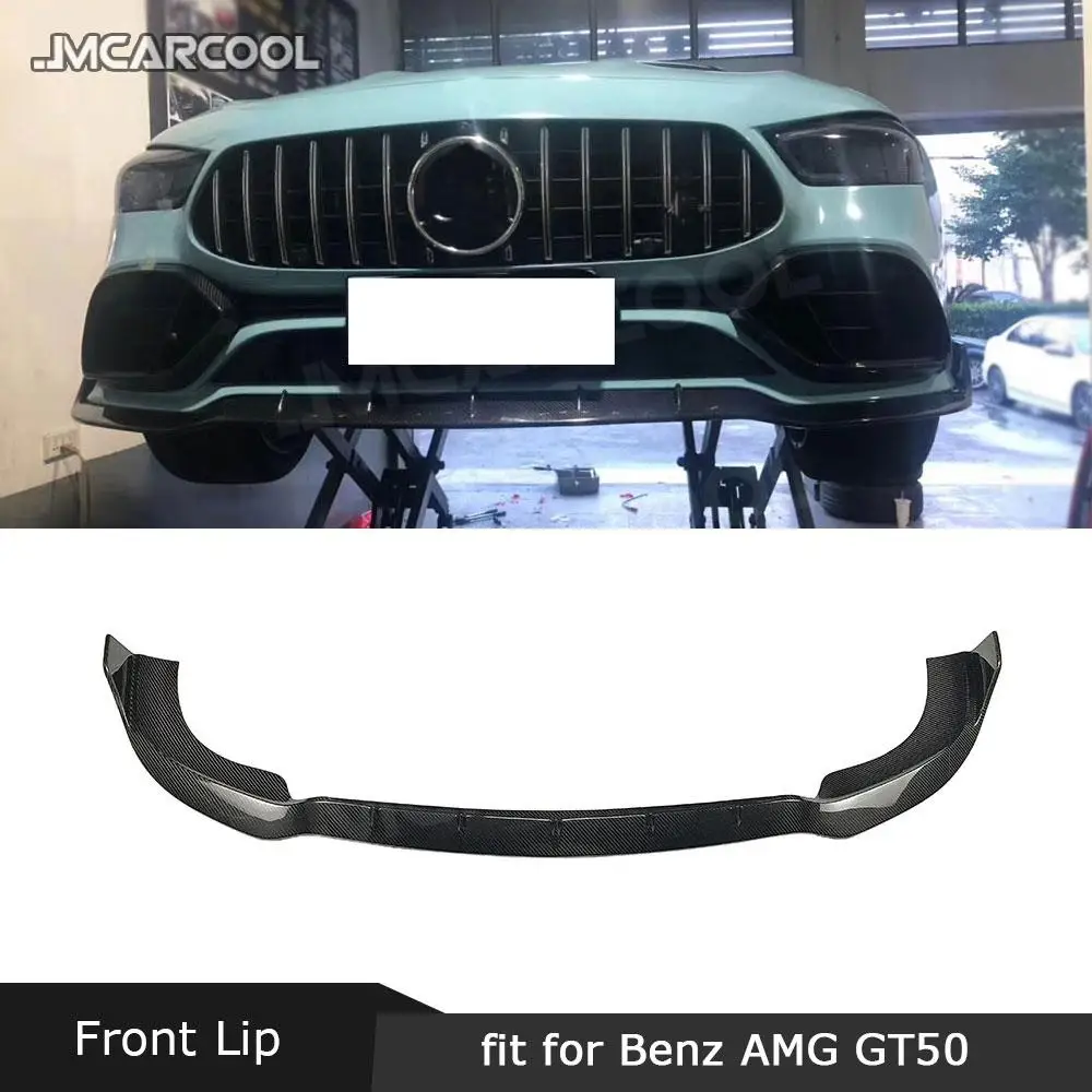 

Dry Carbon Fiber/FRP Front Bumper Lip Spoiler For Mercedes Benz AMG GT50 GT53 2019- 2023 B Style Head Extension Chin Apron