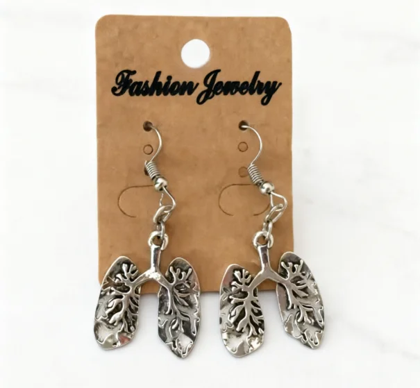 Punk Anatomical Human Lung Earring Hiphop Lobe Anatomy Skeleton Oddities Jewelry Stud Fashion Hot Ear Pendant Gift