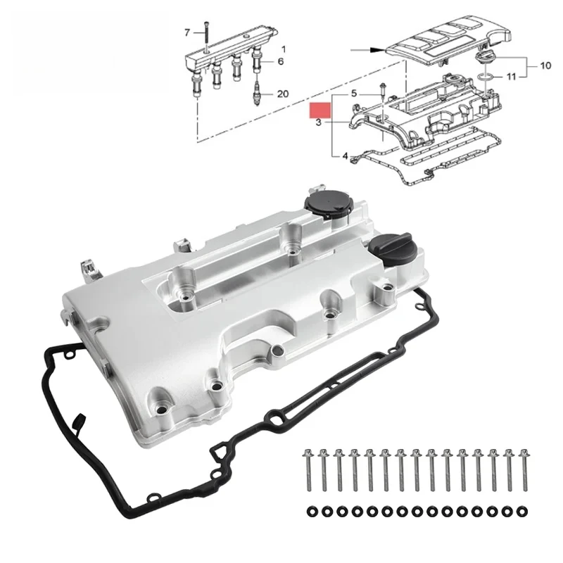 

25198874 55573746 New Aluminum Engine Valve Cover For Vauxhall/Opel ASTRA 1.4T/Buick Encore/Chevy Cruze Sonic 1.4 Turbo 25198498
