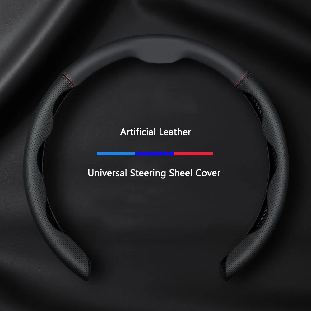 

Microfiber Leather Car Steering Wheel Cover Universal Holes Anti-Slip Steering Wheels Breathable Protective Covers Accessories