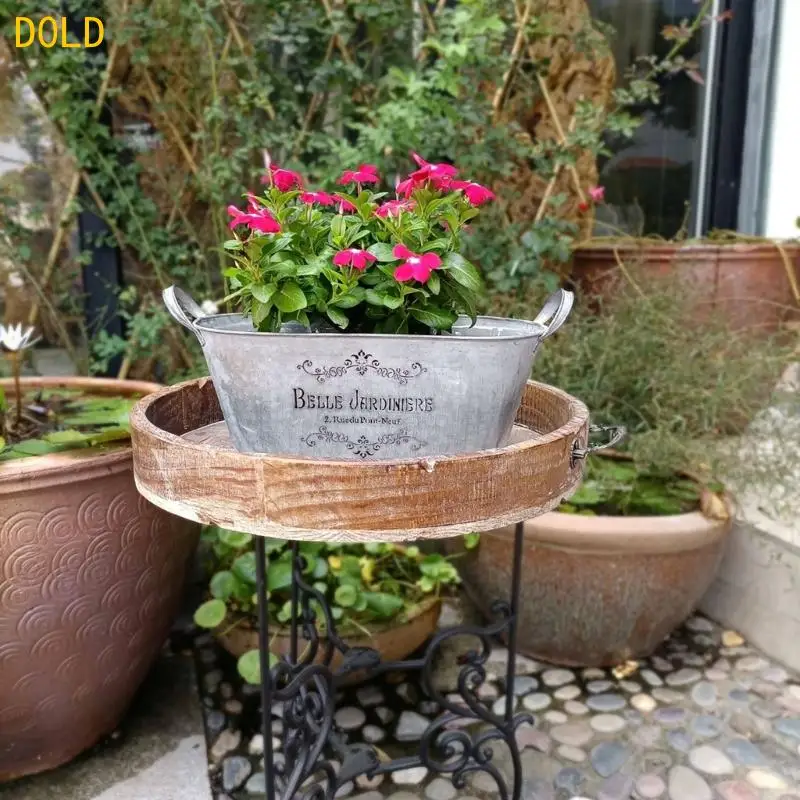 

Metal Vases Farmhouse French Flower Bucket Vases for Cut Flowers for Home Decors D0LD