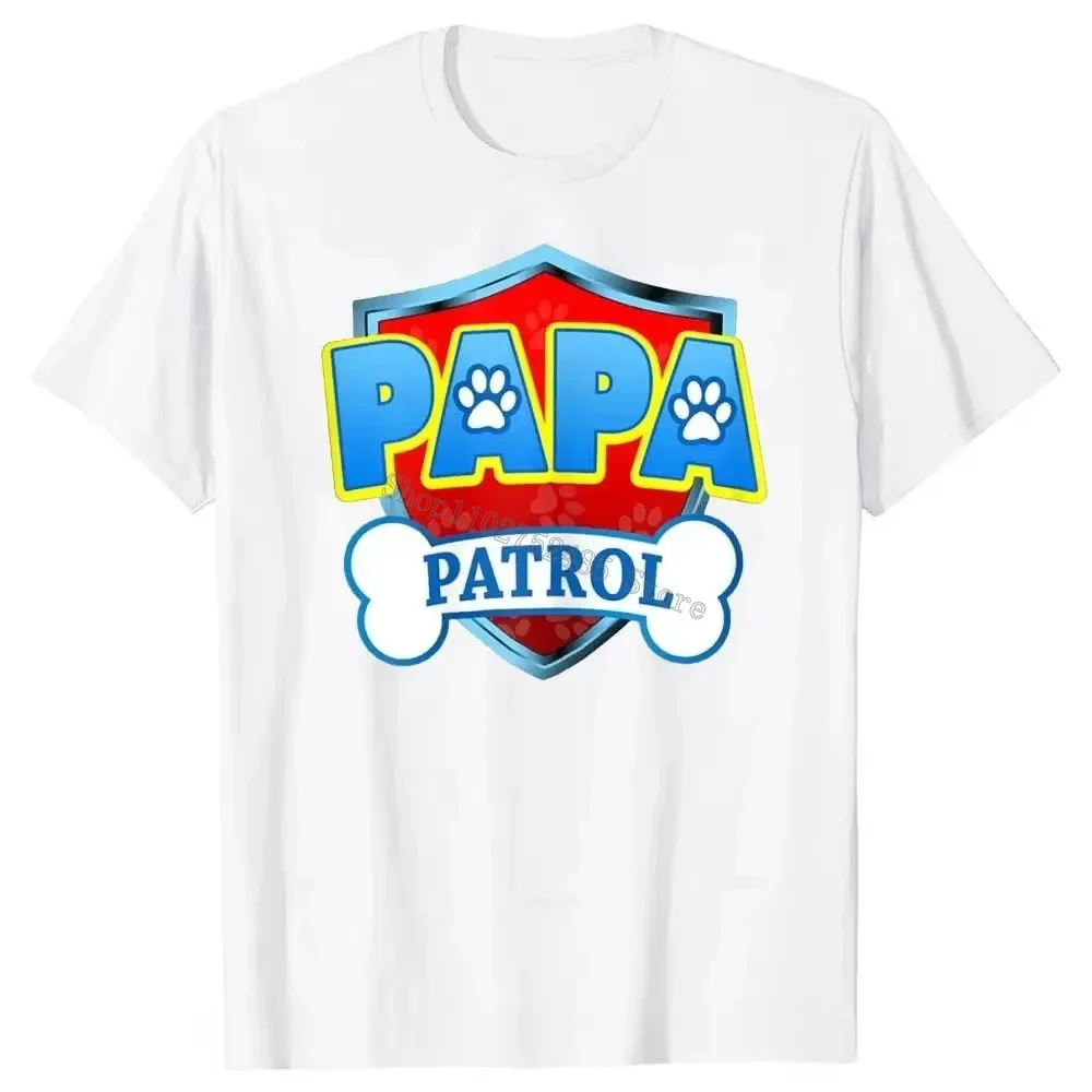 Cartoon Divertente PAPA MAMA Paw Patrol Dog Mamma Papà T-shirt in cotone Grafica per uomo Donna Abiti per la famiglia Estate Manica corta Top