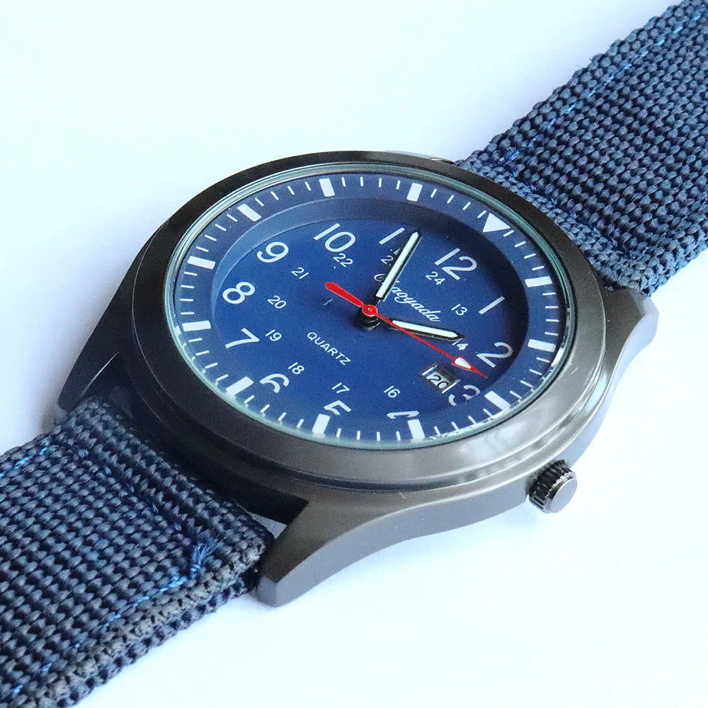 Relógio de quartzo masculino de luxo esportivo casual design militar relógio de pulso com pulseira de nylon para presente