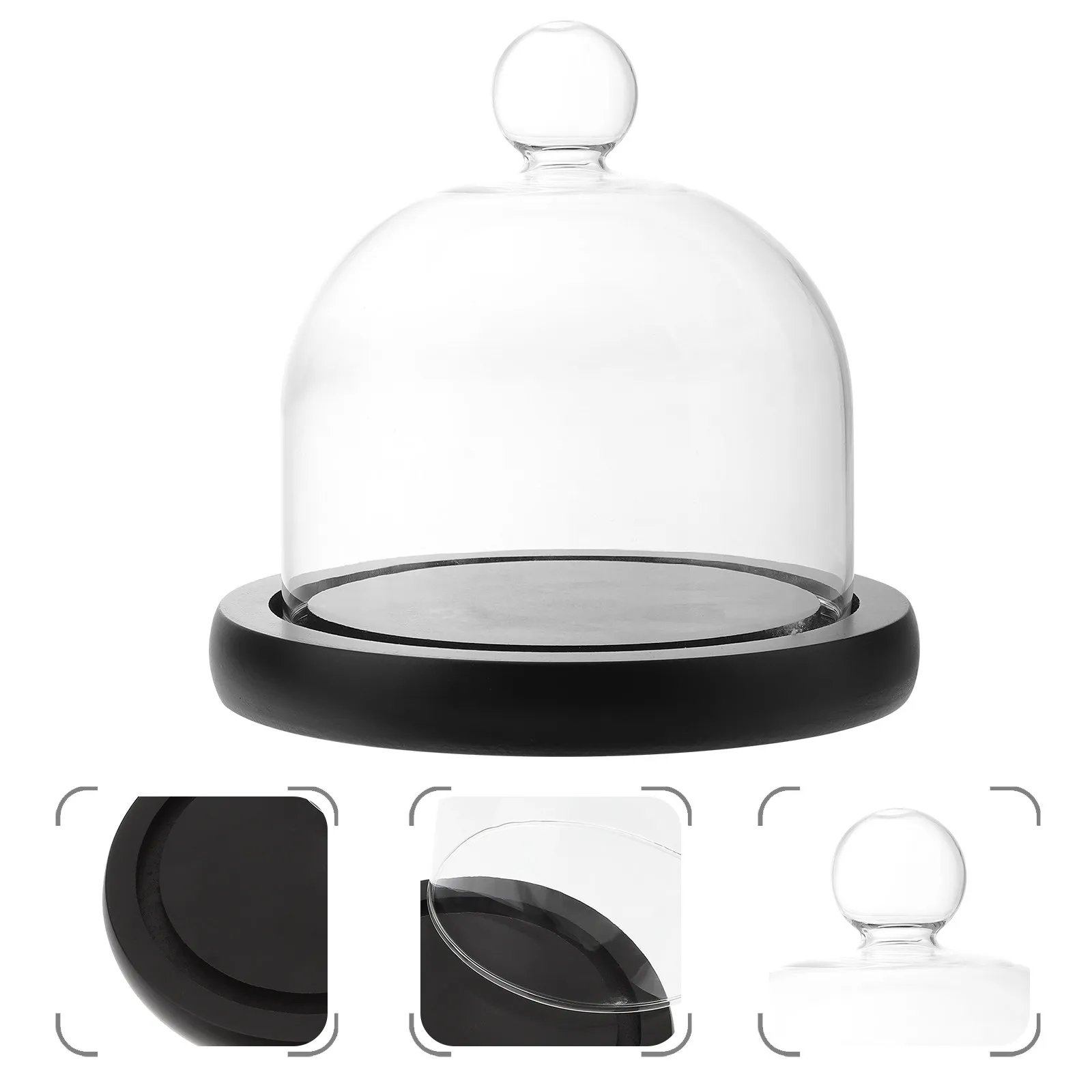 

Clear Glass Dome Dustproof Cover for Micro Landscape Preserved Flower Home Decorative Display Glass Display Dome