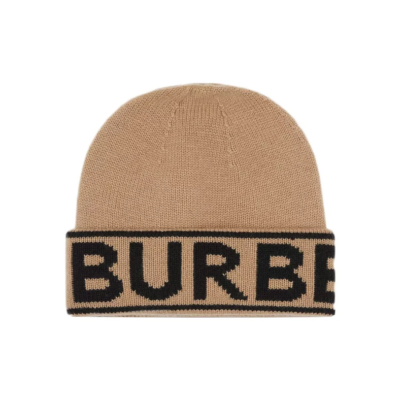 Burberry Cashmere Beanies Unisex Beige 80239831