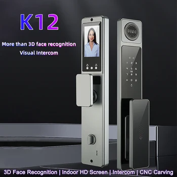 3D face recognition digital door lock Bluetooth WiFi VLINK voice intercom fingerprint password IC card smart door lock unlock