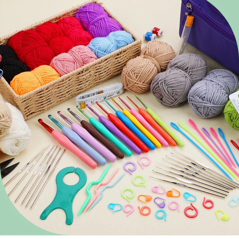 

DIY Crochet tools, woolen crochet bags, complete crochet sets, hand knitting tools