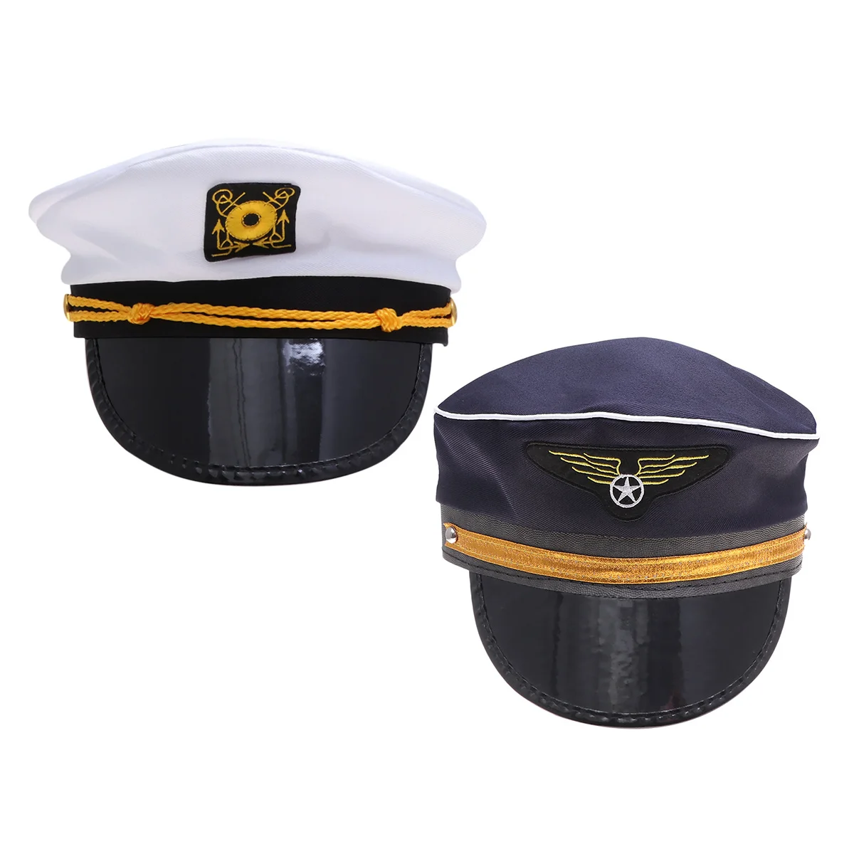 

2 pcs Captain Hat Costume Accessory For Adults Decoration Hat For Halloween Cosplay Theater Dress Up Event