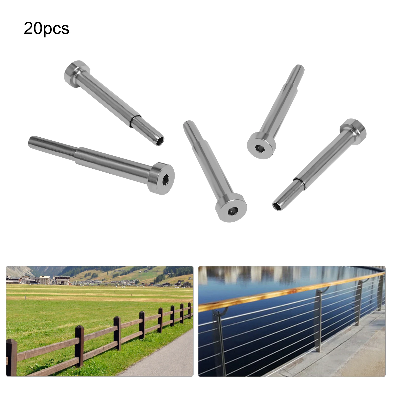 난간 스웨이지 스레드 스터드 10쌍, 실외용 316 스테인레스 스틸, 케이블 난간 하드웨어, 미니멀리스트 스타일, 쉬움